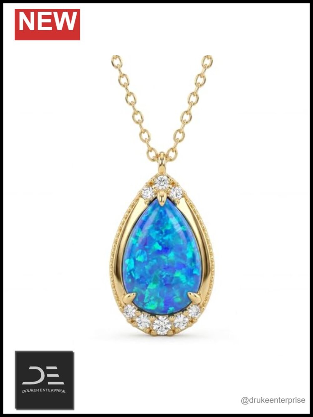 925 Sterling Silver Opal Pendant Necklace Hypoallergenic Birthstone Jewelry